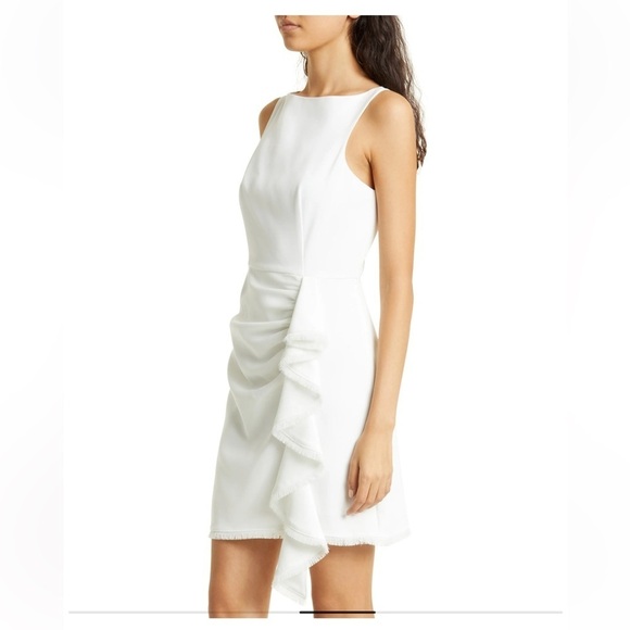 Cinq a Sept Bethel Ruffle Mini Dress Ivory size 12 - Picture 3 of 16
